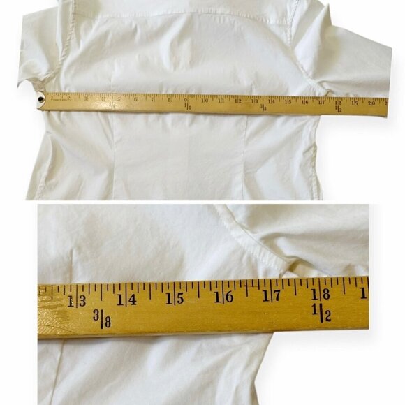 Prada White Stretch Cotton Button Down Shirt, size Italian 44/10 US, - Picture 12 of 15